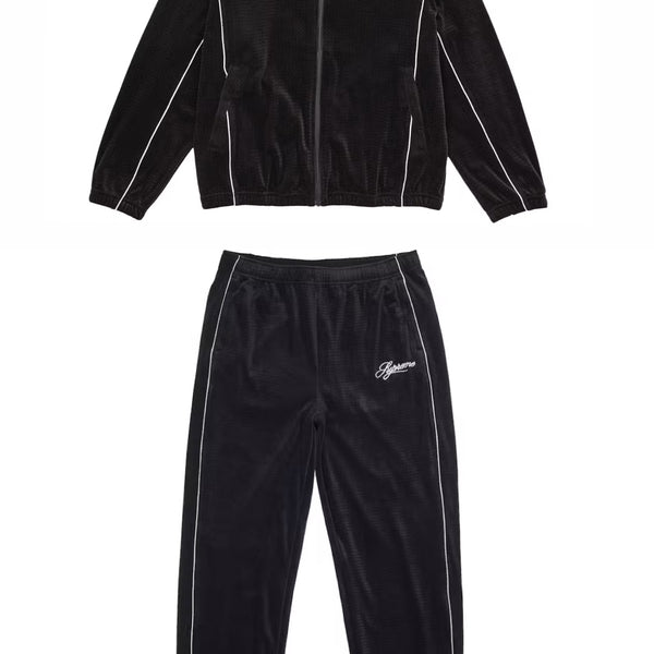 Supreme Velour Mesh Track Jacket & Pant Tracksuit Set ‘Black’ – SS26