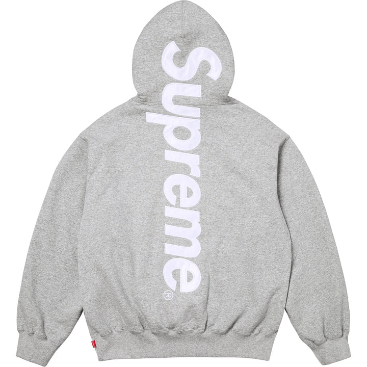 Supreme Satin Applique Hooded Sweatshirt & Sweatpant Set Grey FW25