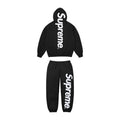 Supreme Satin Applique Hooded Sweatshirt & Sweatpant Set Black FW25