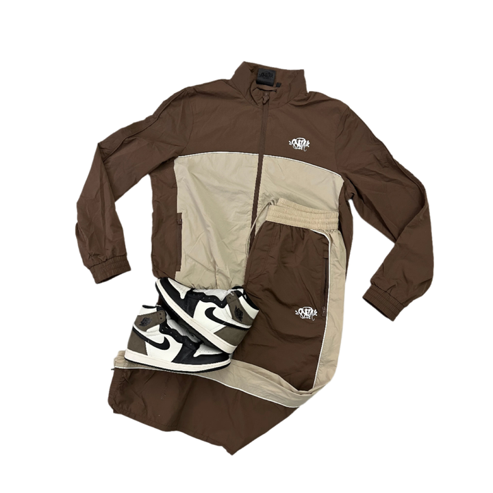 SYNA WORLD LOGO SHELL TRACKSUIT - BROWN / BEIGE