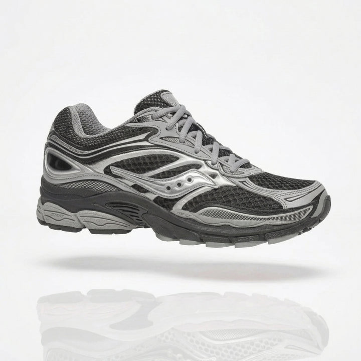 Saucony ProGrid Omni 9 Silver Black - Retro Running Sneaker | HOODLUMS UK