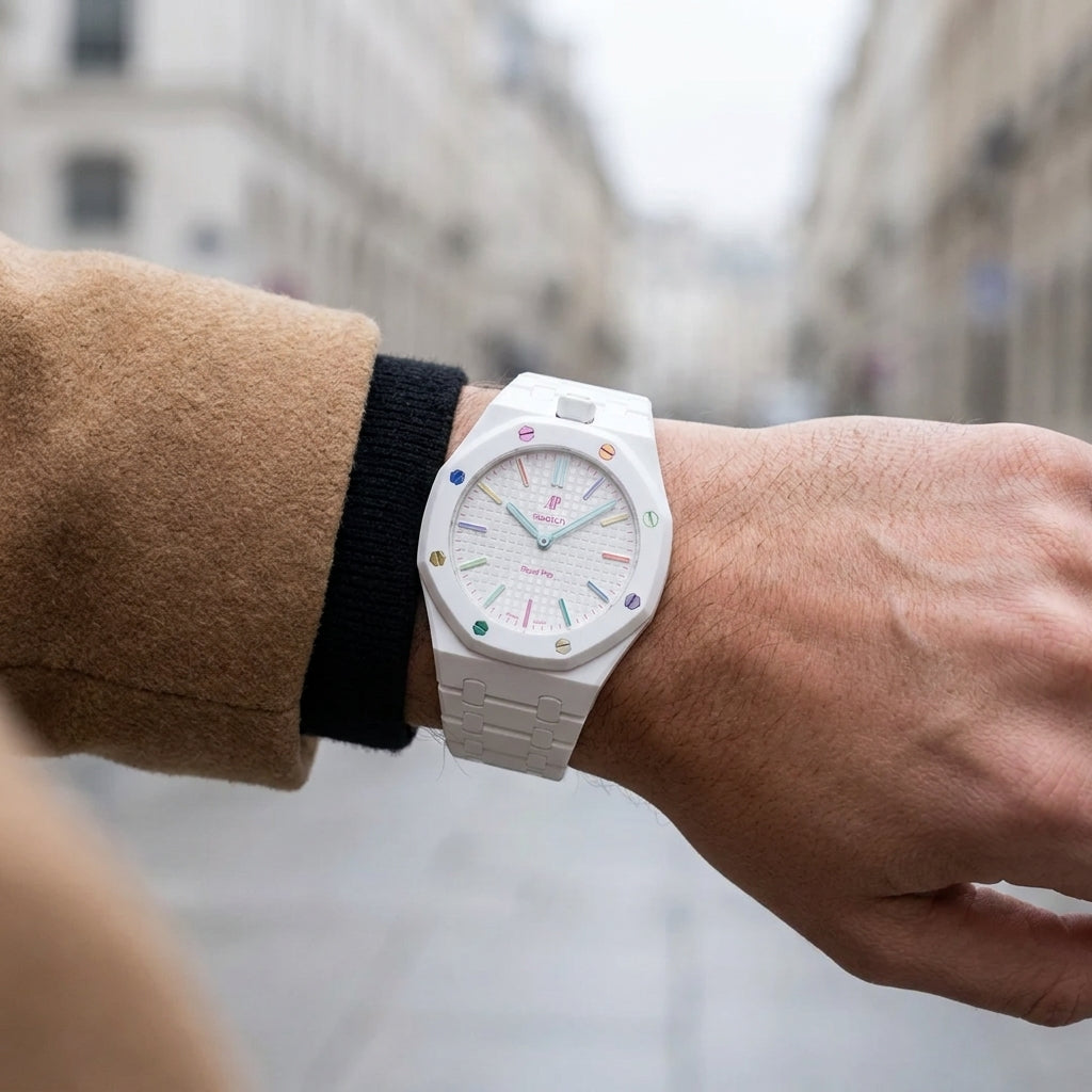Swatch X Audemars Piget Royal Pop Bioceramic Watch Strap 'Huit Blanc'