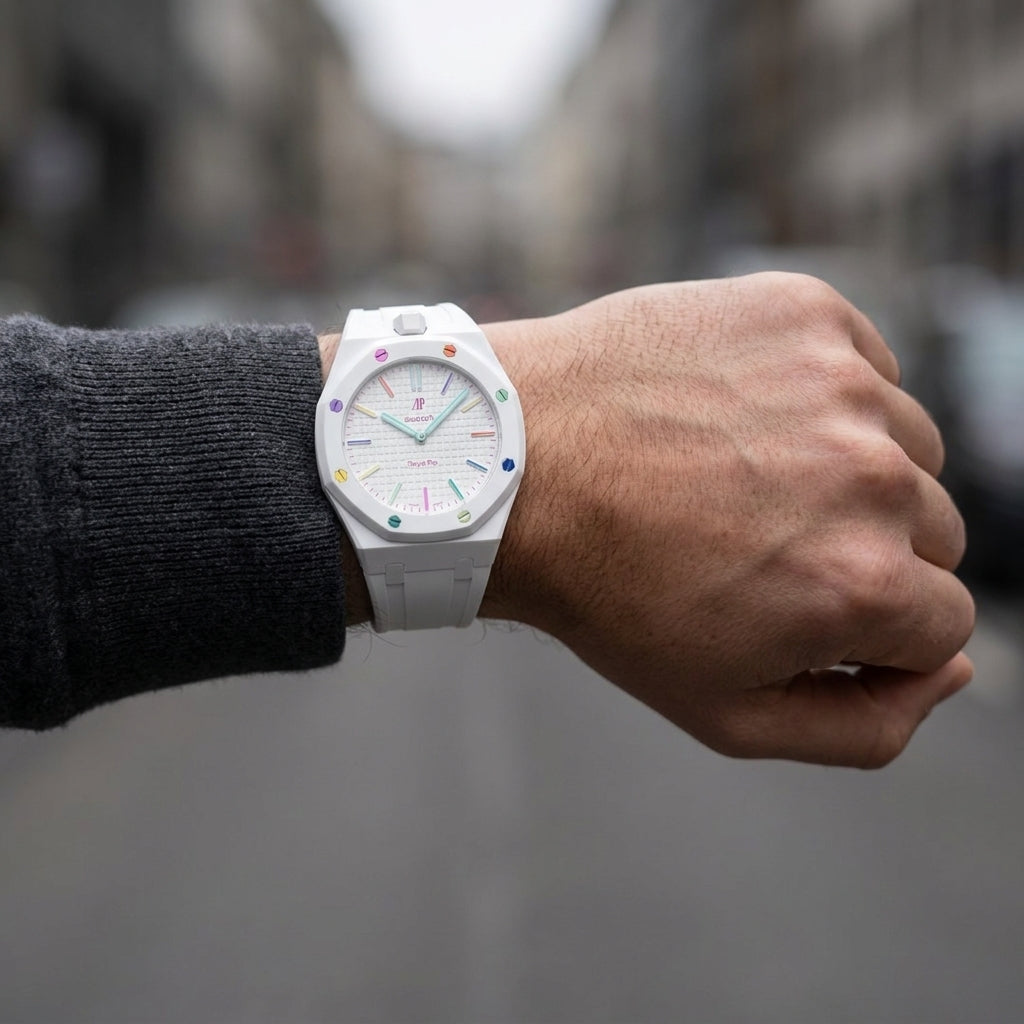Swatch X Audemars Piguet Royal Pop Silicone Watch Strap 'Huit Blanc'