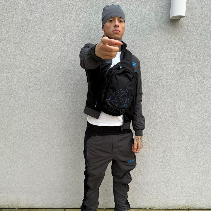 Syna World Logo Shell Tracksuit OG - Black / Grey / Blue