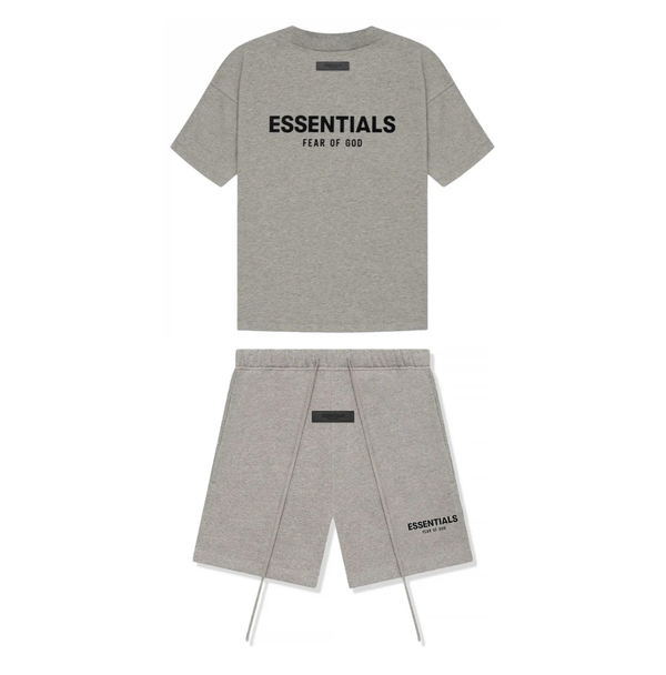 Fear of God Essentials Short Set 'Dark Heather Oatmeal' (SS22)