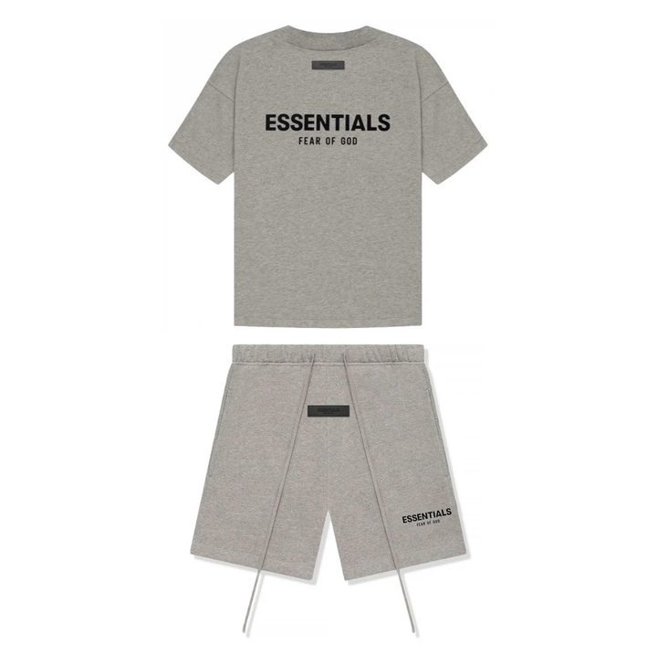 Fear of God Essentials Short Set 'Dark Heather Oatmeal' (SS22)