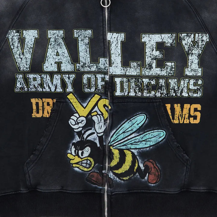 Valley Dreams - Vale Forever Army Zip Up 'Black'