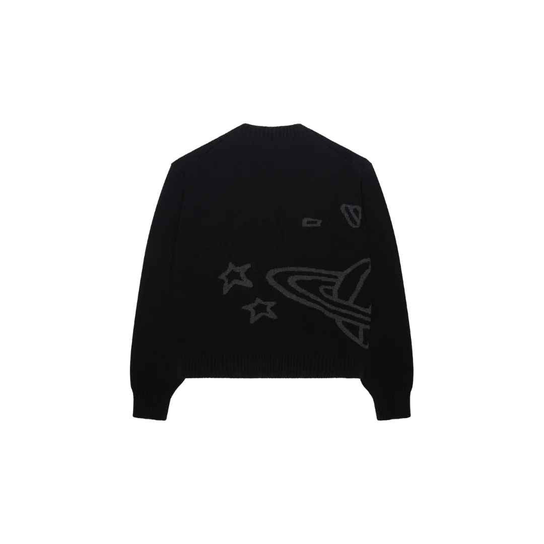BROKEN PLANET MIDNIGHT BLACK KNIT SWEATER