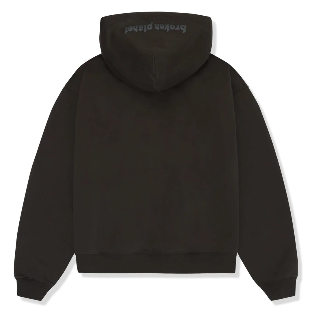 Broken Planet Zip Up Hoodie Soot Black