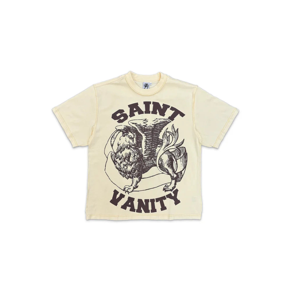 Saint Vanity Griffin Logo T-Shirt 'Cream Brown'