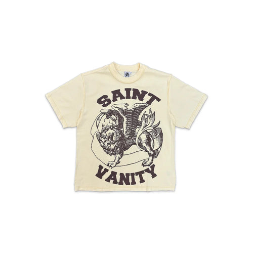 Saint Vanity Griffin Logo T-Shirt 'Cream Brown'