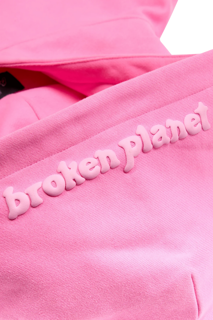 Broken Planet Zip Up Hoodie Candy Pink