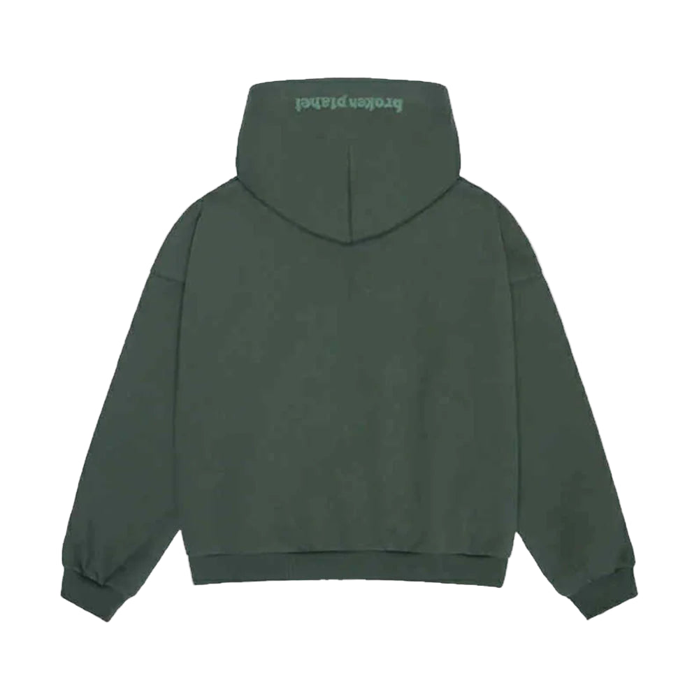 Broken Planet Zip-Up Hoodie - Emerald Green