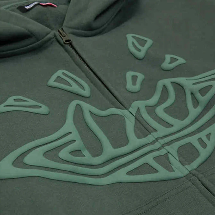 Broken Planet Zip-Up Hoodie - Emerald Green