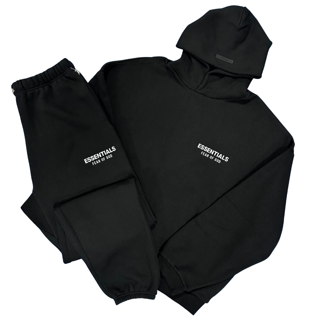 FEAR OF GOD ESSENTIALS BLACK TRACKSUIT (FW24)