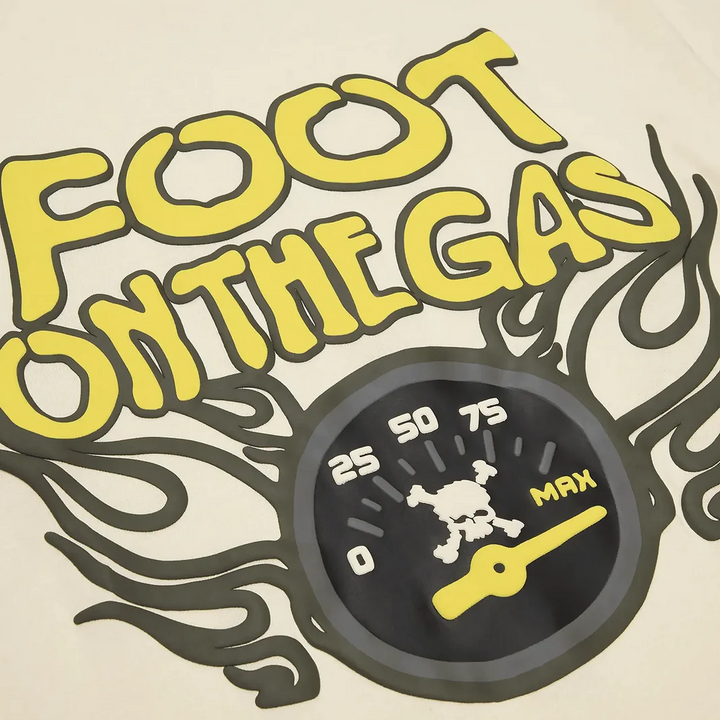 Broken Planet Foot On The Gas T-Shirt Vanilla White