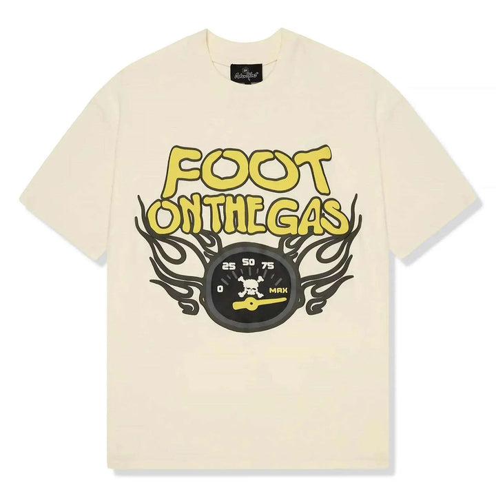 Broken Planet Foot On The Gas T-Shirt Vanilla White