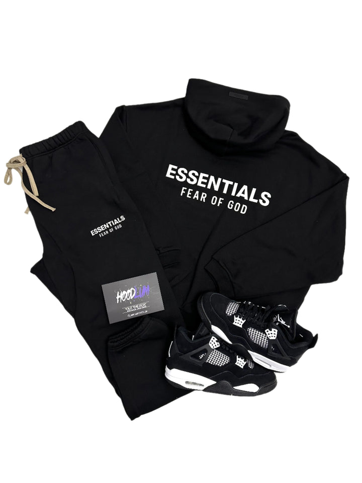 FEAR OF GOD ESSENTIALS BLACK TRACKSUIT (FW24)