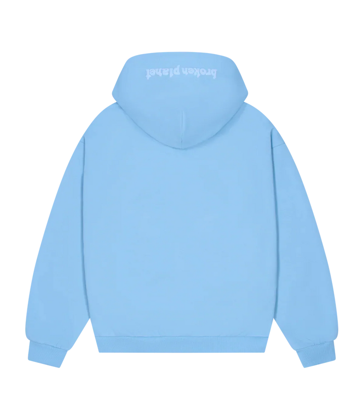 Broken Planet Zip Up Hoodie Sky Blue