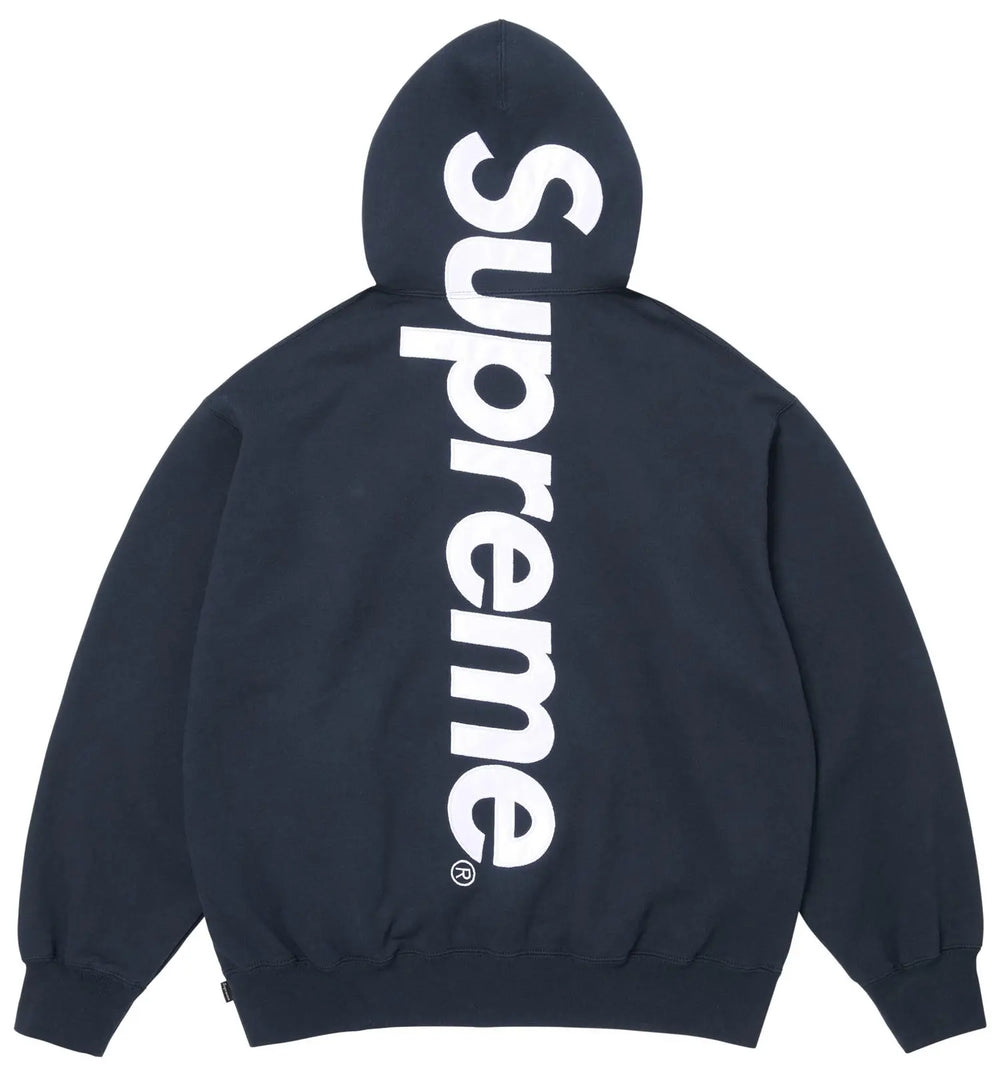 Supreme Satin Applique Hooded Sweatshirt & Sweatpant Set Grey FW25