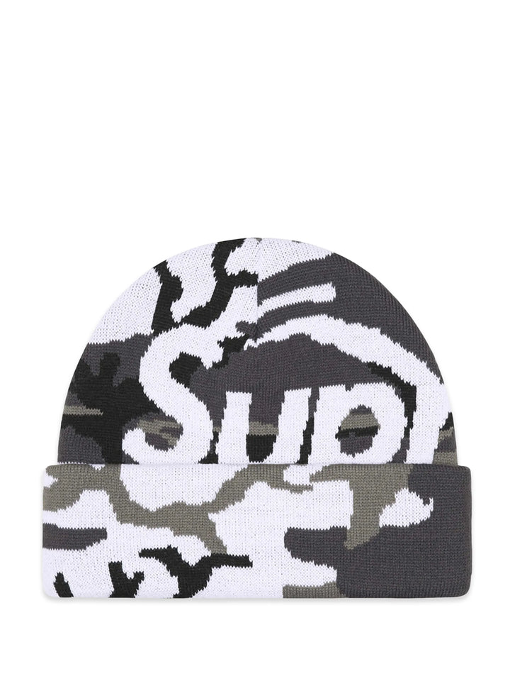 Supreme Camo Big Logo Beanie 'Snow Camo'