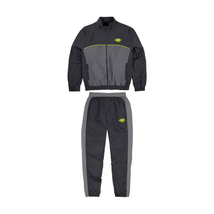 Syna World Logo Shell Tracksuit - Black / Grey / Volt