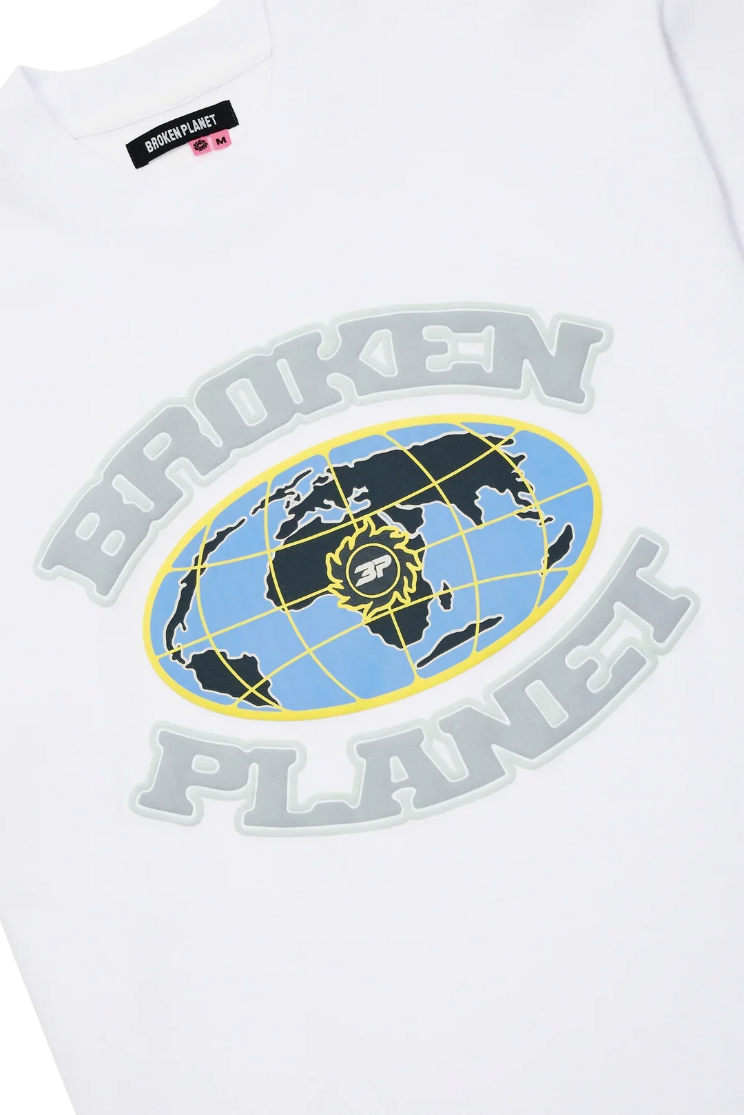 Broken Planet Grid T-Shirt Snow White